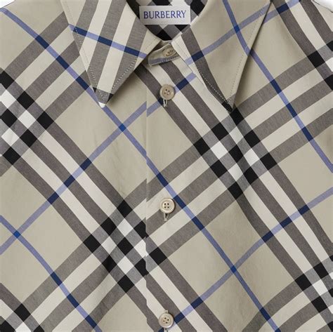 burberry 40618581|Relaxed Fit Check Cotton Shirt in Husk .